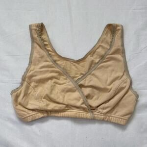 Cakye Nursing, Maternity Sleep Bra Size small tan Cotton Blend Pullover